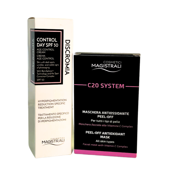 Instant Radiance Package : Discromia Control Day SPF50 + C20 System Mask 25% OFF