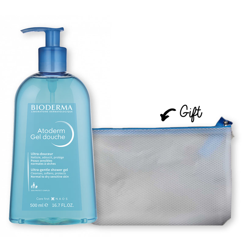 Atoderm Shower Gel 500 ml + Large Pouch (Gift)