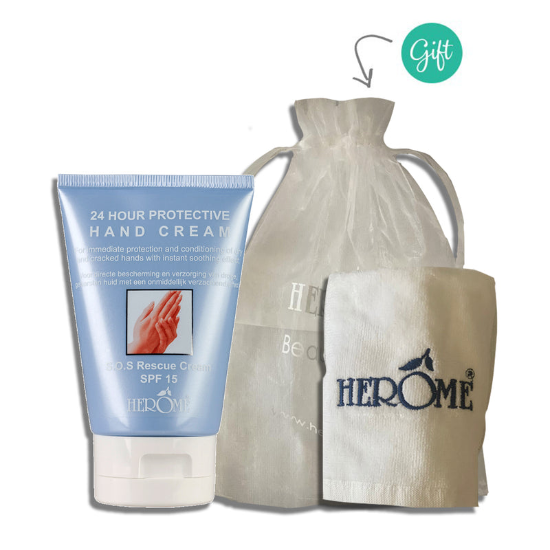 Herôme 24 Hour Protective Hand Cream 80ML + Towel (Gift) + Chiffon Bag (Gift)